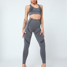 Load image into Gallery viewer, Women Seamless Set Gym Running Leggings Stretchy Energy High Waist Fitness Sportswear Yoga Active Wear 2PCS Sports suit