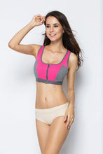 Load image into Gallery viewer, Womens Zip Front Sports Bra Yoga Workout Bras High Impact Front Closure Racerback Full Support Wirefree