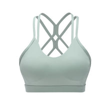 Load image into Gallery viewer, Large Size Strappy Sports Bra Fitness Crisscross Back Women Sport Bra Light Support Top Brassiere Bra Yoga Bra Gym Athletic Top