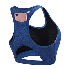 Load image into Gallery viewer, High Support Sports Bra Top With Pocket Back Women Hollow Out Padded Yoga Bras Fitness Gym Crop Tops Gorge Sport Bh Active Wear