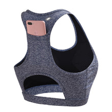 Load image into Gallery viewer, High Support Sports Bra Top With Pocket Back Women Hollow Out Padded Yoga Bras Fitness Gym Crop Tops Gorge Sport Bh Active Wear