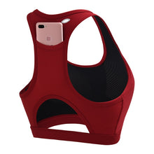 Load image into Gallery viewer, High Support Sports Bra Top With Pocket Back Women Hollow Out Padded Yoga Bras Fitness Gym Crop Tops Gorge Sport Bh Active Wear