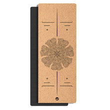Load image into Gallery viewer, Luxury Cork Yoga Mat Non Slip Soft Sweat Resistant Hot Yoga Mat Built-in Pose Alignment Lines Eco Friendly Cork TPE Pilates Pads