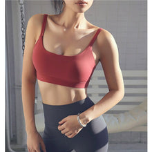 Load image into Gallery viewer, New yoga sports bra Women's double shoulder strap small strap fitness vest beauty back sports underwear