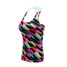 Load image into Gallery viewer, Tank top Sexy sports yoga vest running fitness vest Pula fast dry clothes fixed shock blue t shirt with bra p095
