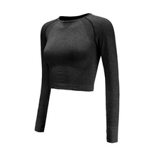 Load image into Gallery viewer, Gym Seamless Yoga Shirts For Women Vital Seamless Long Sleeve Crop Top Thumb Hole Fitted Gym Top Shirts Workout Running Clothes
