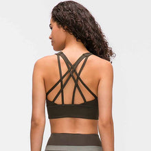 Load image into Gallery viewer, NWT Naked-feel Fabric Anti-sweat Pro Training Yoga Fitness Bras Crop Tops Women Push Up Shockproof Running Sports Bras Top
