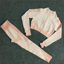 Load image into Gallery viewer, Women Thickness Seamless Yoga Suit Sportswear Fitness Sport Gym Running Set 2 Piece Costume For Yoga Sports Bras+Leggings Sets T
