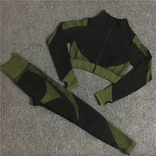 Load image into Gallery viewer, Women Thickness Seamless Yoga Suit Sportswear Fitness Sport Gym Running Set 2 Piece Costume For Yoga Sports Bras+Leggings Sets T
