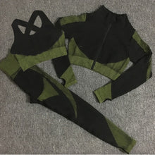Load image into Gallery viewer, Women Thickness Seamless Yoga Suit Sportswear Fitness Sport Gym Running Set 2 Piece Costume For Yoga Sports Bras+Leggings Sets T
