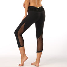 Load image into Gallery viewer, Women Calf Length Pants Mesh Sports Tight-fitting Aerobics Pants Running Training Yoga Clothes Yoga Pants
