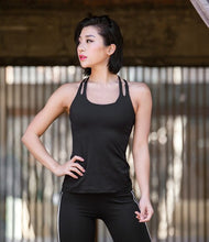 Load image into Gallery viewer, Tank top Sexy sports yoga vest running fitness vest Pula fast dry clothes fixed shock blue t shirt with bra p095
